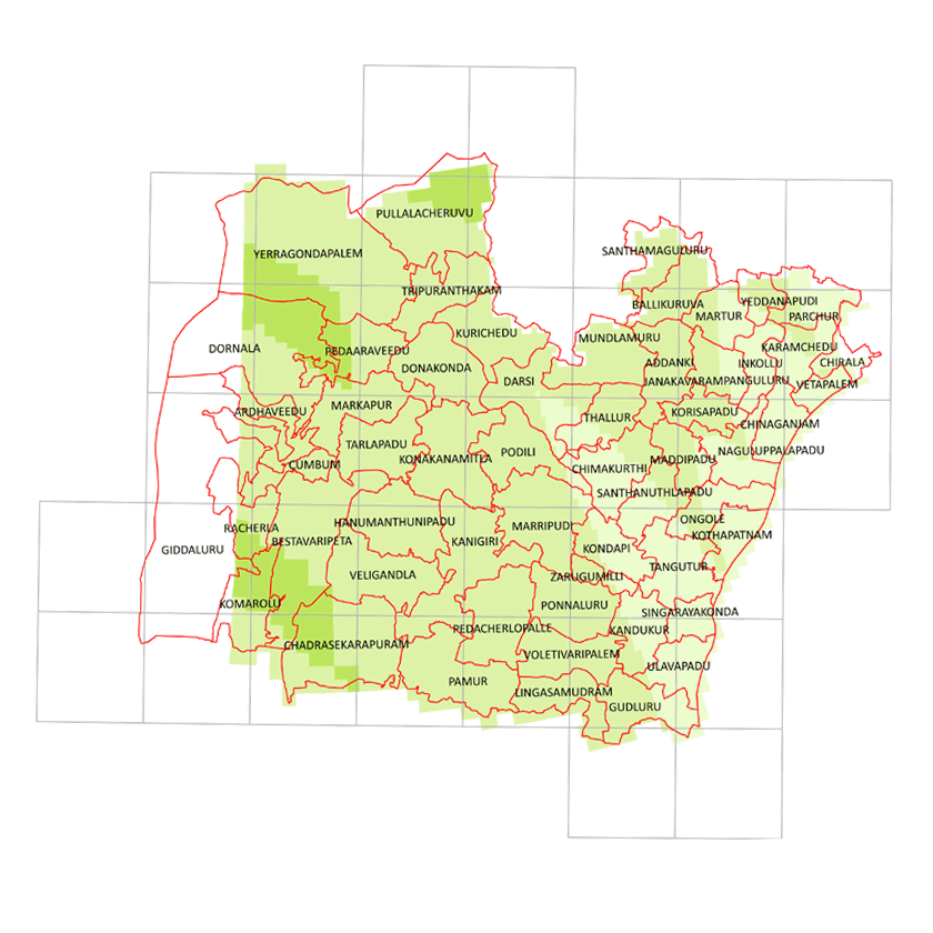 Storm surge inundation map for cyclone with wind speed 